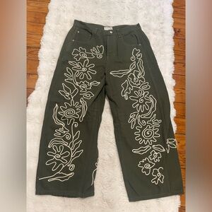 We The Free x Free People Soutache Good Luck Barrel Jean Olive